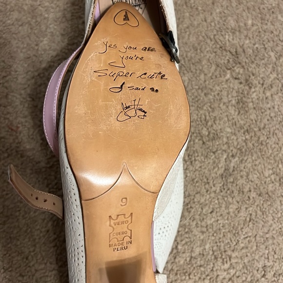 John Fluevog White and Pink Heels - Picture 5 of 8